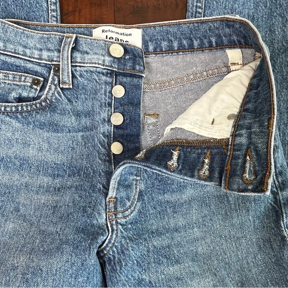 REFORMATION Denim Serena High Skinny Jean Maya Wash Ankle Blue Size 23 - Picture 7 of 11